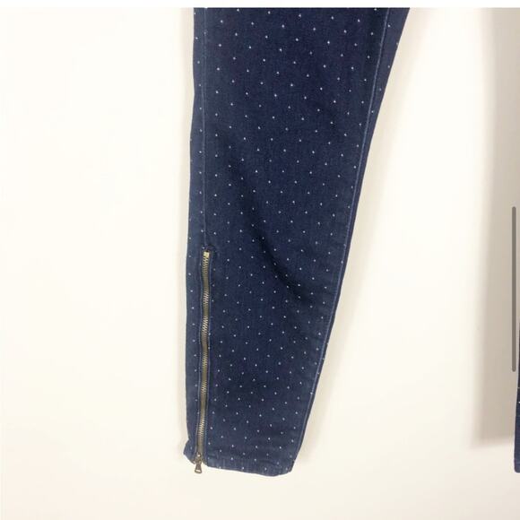 Paige dark wash jeans in Hoxton ankle with polkadot and zipper - Picture 7 of 10